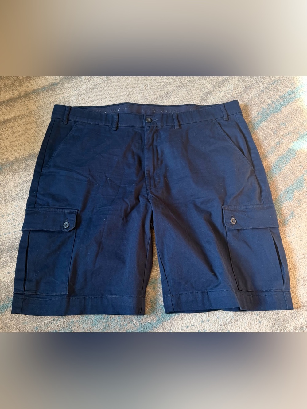 Men's Size 46 Big St. John's Bay Navy Blue Cargo Shorts